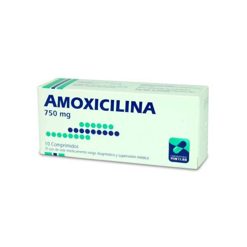 Amoxicilina 750mg 10com. Mintlab