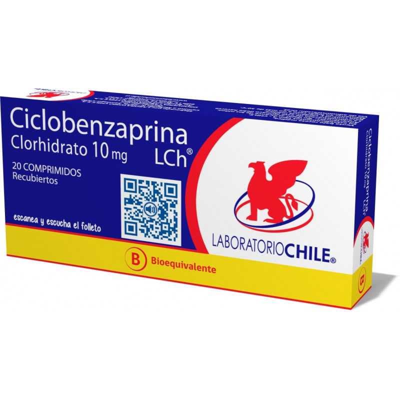 Ciclobenzaprina Clorhidrato 10mg 20com. Chile