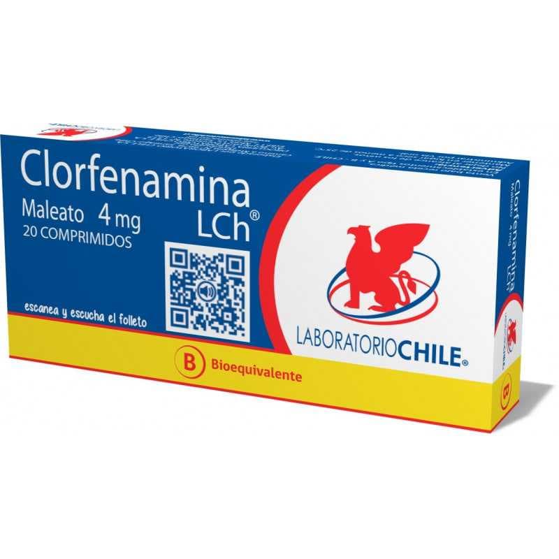 Clorfenamina Maleato 4mg 20com. Chile