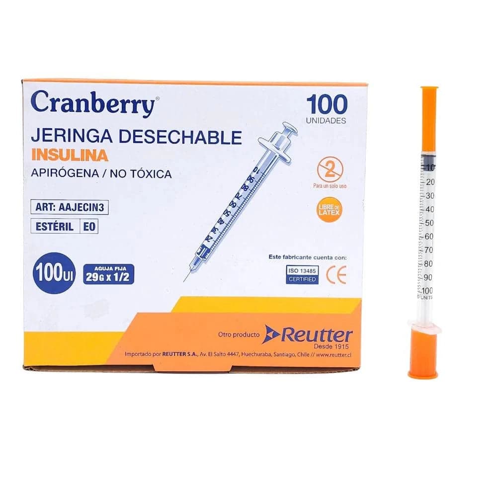 Jeringa insulina 100ui Cranberry