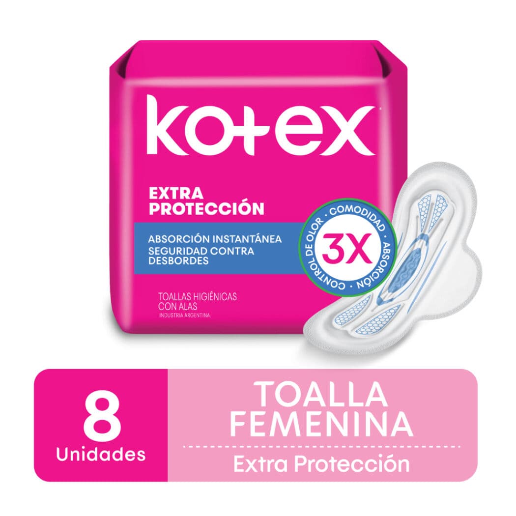 Kotex Nocturna Extra Proteccion 8u