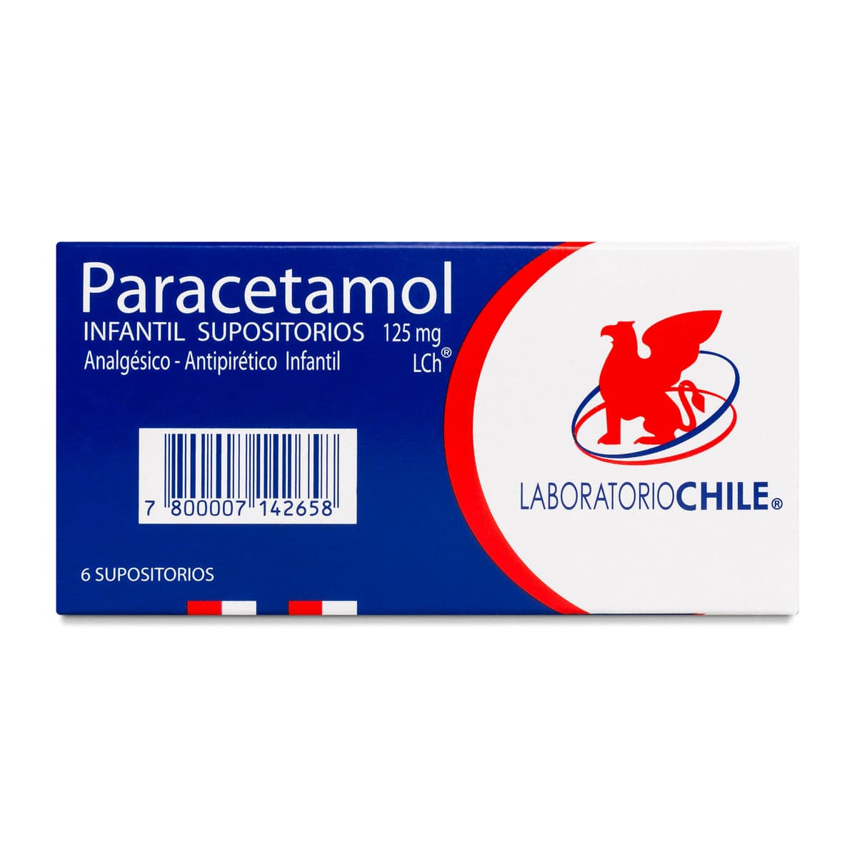 Paracetamol Inf. 125 mg 6 sup. Chile