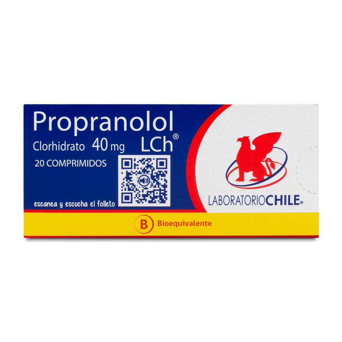Propranolol Clorhidrato 40mg 20com. Chile