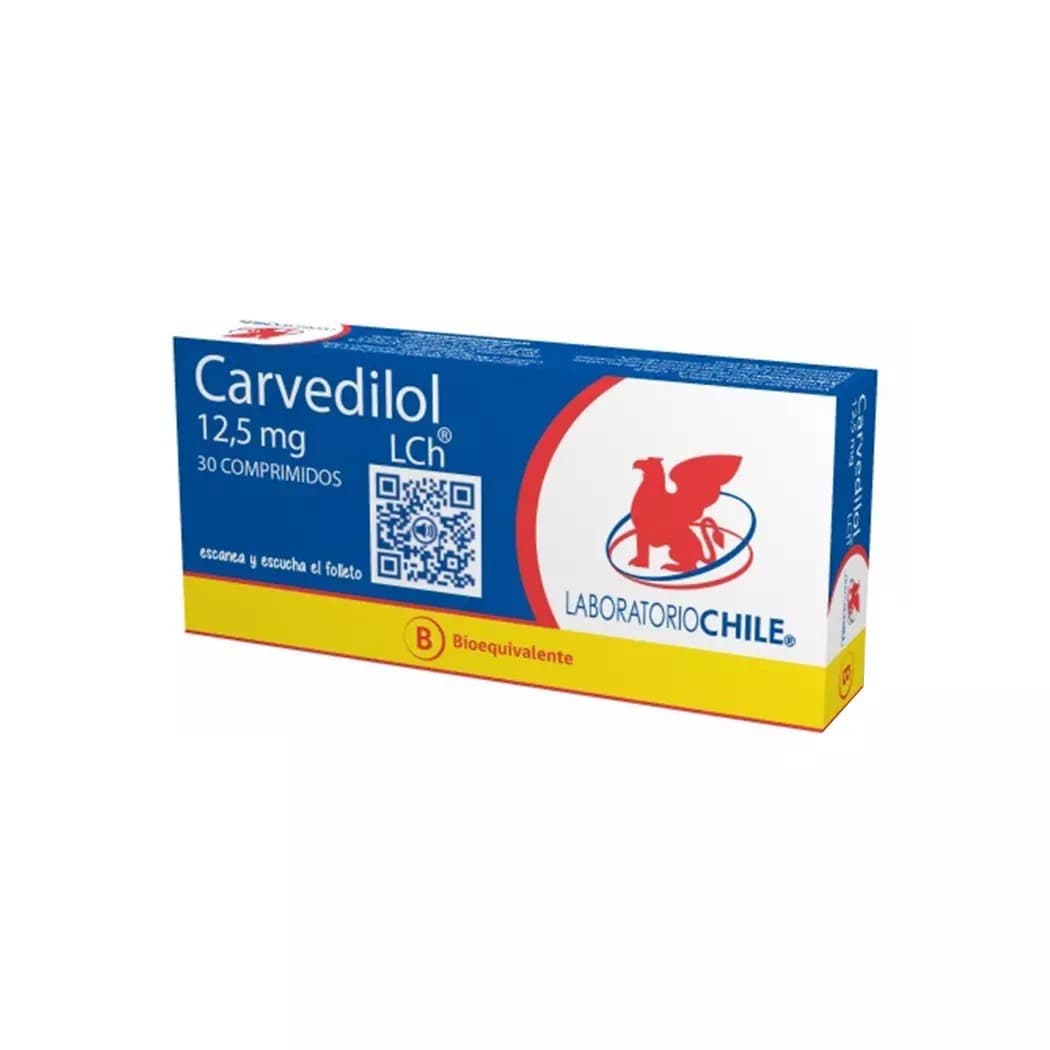 Carvedilol 12,5mg 30com. Chile