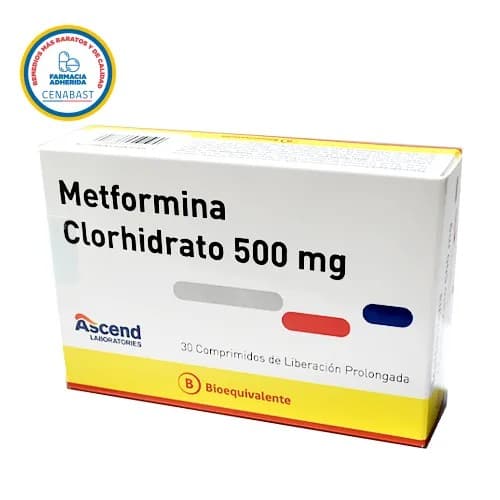 Metformina Clorhidrato LP 500mg 30com. Ascend