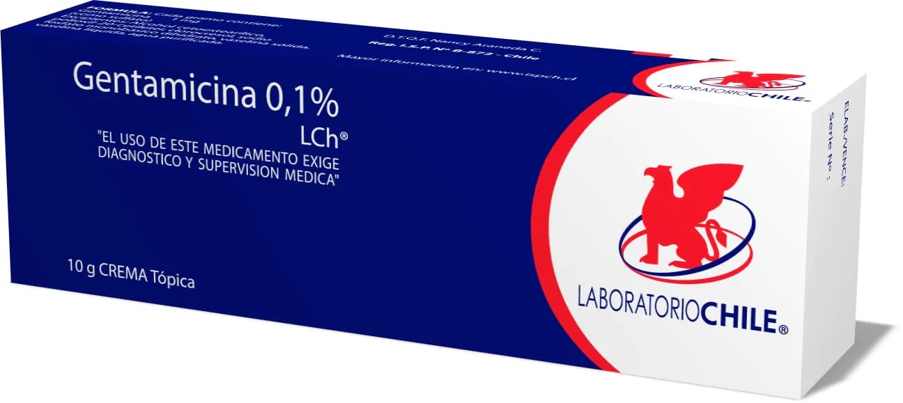 Gentamicina 0,1% cr. 10g Chile