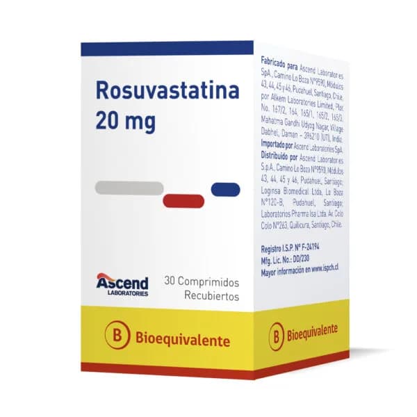 Rosuvastatina 20mg 30com. Ascend