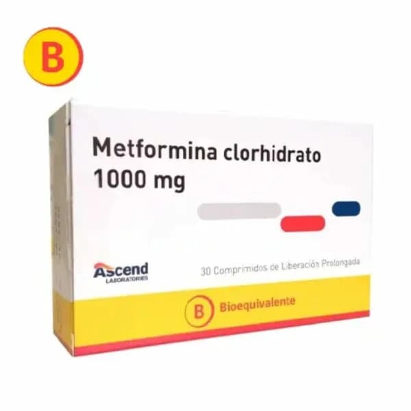 Metformina Clorhidrato LP 1000mg 30com. Ascend