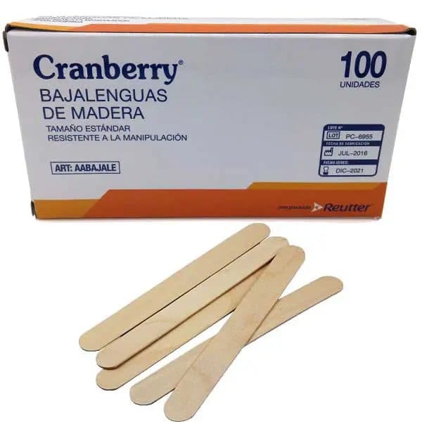 Bajalenguas madera no esteril 100u